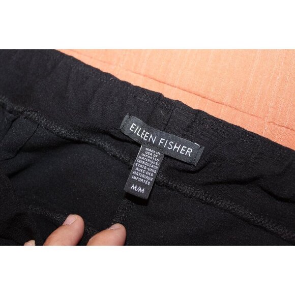 Eileen Fisher Womens Black Stretch Pull On Pants Medium - Picture 6 of 9